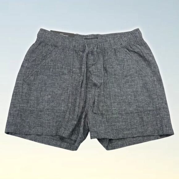 NWT SILVER JEANS Linen Blend Relaxed Fit Shorts Sz Small Black White - Picture 1 of 5